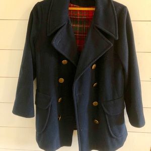 Vintage wool peacoat - navy blue